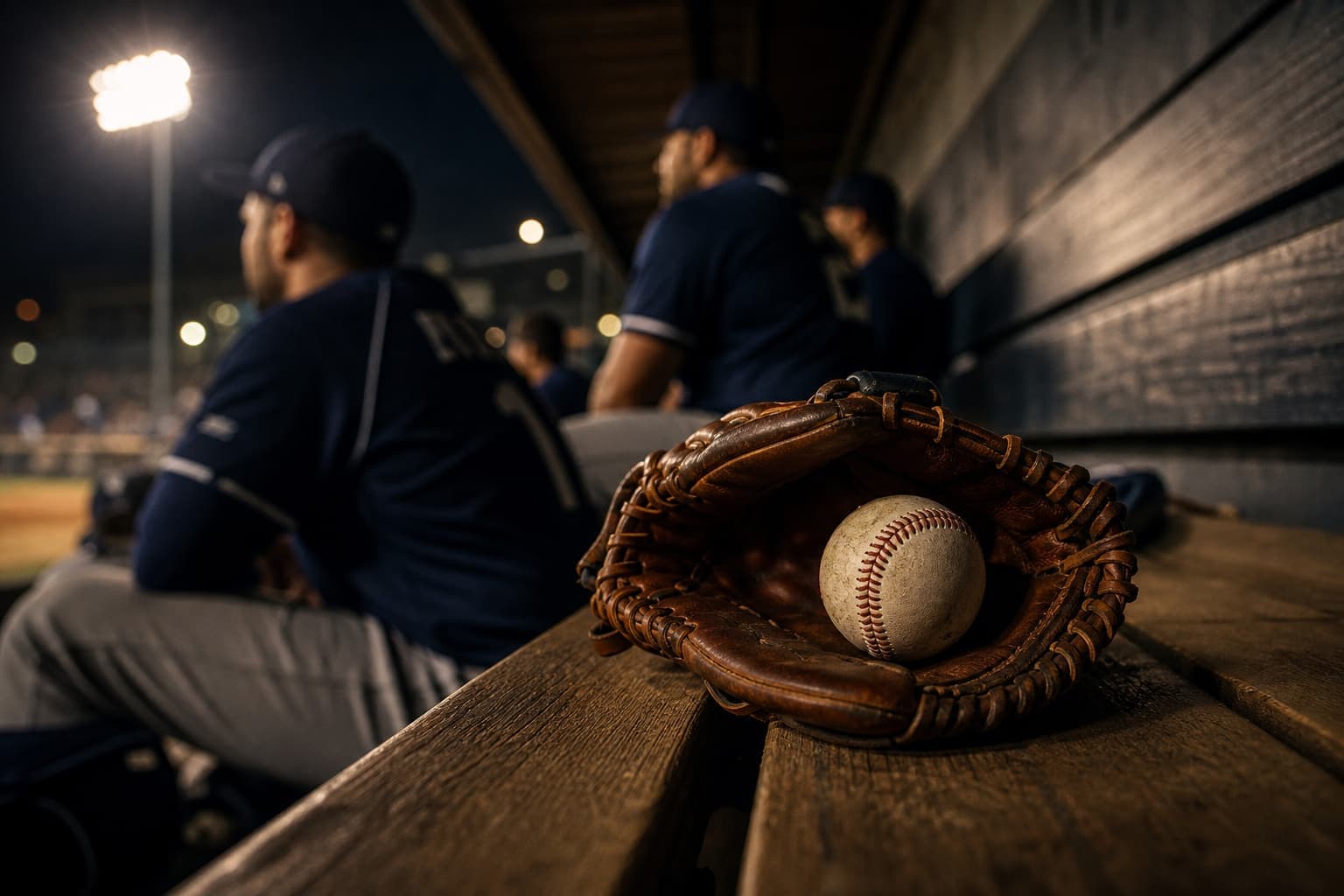 Illustration of a dugout bench