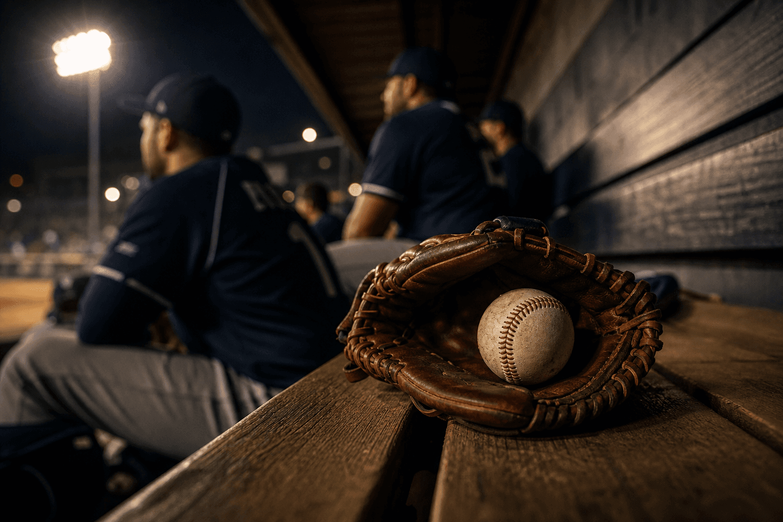 Illustration of a dugout bench